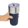 Mug térmico Torch de 600ml con acabado powder coat en colores negro azul gris y bronce. Muestra de tamaño