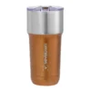 Mug térmico Torch de 600ml con acabado powder coat muestra sin tapa en color bronce