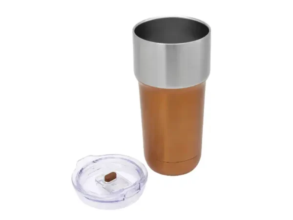 Mug térmico Torch de 600ml con acabado powder coat en colores bronce sin tapa