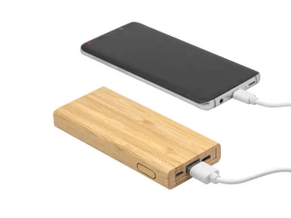Power Bank Bambpower 5000 mAh con Bambú Natural - Dot Factory México - Dot Factory