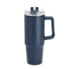 Mug Mega de 880ml con popote y acabado mate en colores azul para transporte y turismo