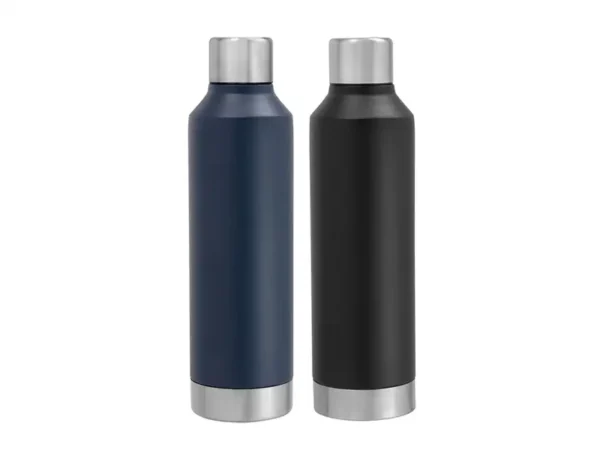 Botella Termica Chamonix de acero inoxidable con pintura powder coat y caja de regalo Kraft. Muestra de colores