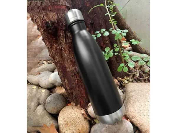 Cilindro Muak de acero inoxidable vacuum con tapa y base plata para mantenimiento térmico