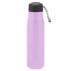 Botella térmica Montana, de acero inoxidable doble pared con correa gris para viajes y auto. Lila