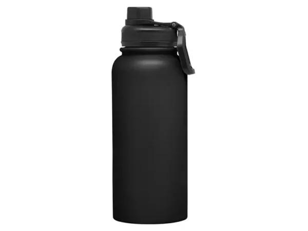 Botella Térmica Liter 1000 ml de acero inoxidable (vista frontal) Negro