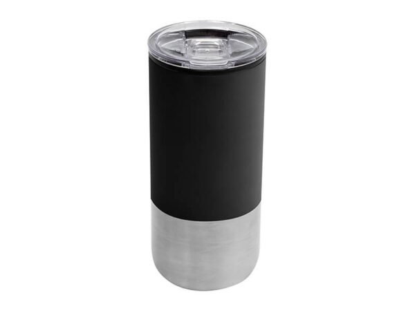 Mug Nori de acero inoxidable 500ml con doble pared e interior de plástico, vaso térmico personalizado con tapa a presión y seguro antivuelco para oficina.