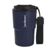 Mug térmico Capof de 400ml acero mate con correa negra. Color Azul