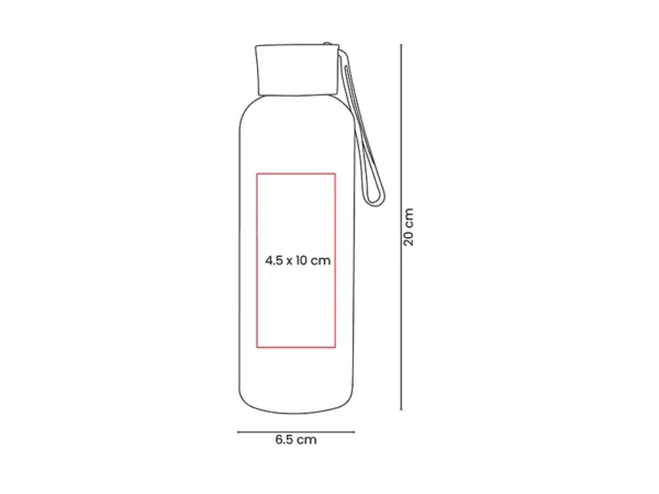 Cilindro Saratoga de plástico RPET reciclado 500 ml con tapa de rosca y asa de silicón para transportarlo