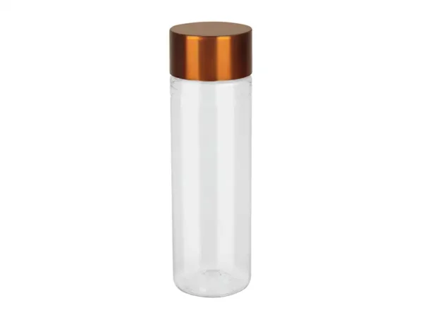 Cilindro Atlantis de 850 ml con tapa metalizada y sistema twist-off en color cobre.