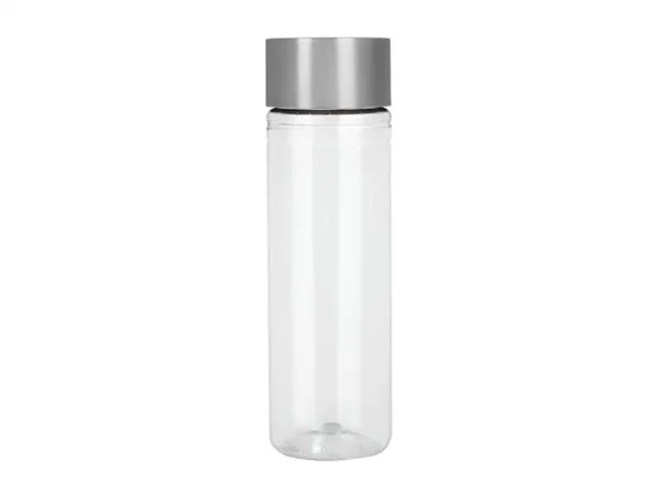 Cilindro Atlantis de 850 ml con tapa metalizada y sistema twist-off en color plata.