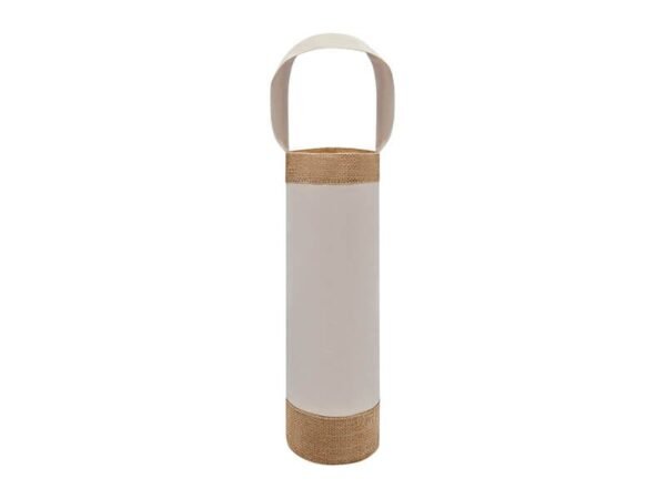 Portabotellas Xanic de yute y algodón para botellas de vino, bolsa ecológica personalizada para marketing corporativo, empaque sustentable para licores 16x34 cm.