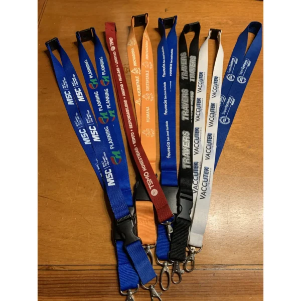 Cordon Porta Gafete Lanyard en blanco, negro, azul, rojo, verde, rosa y amarillo con clip y gancho giratorio