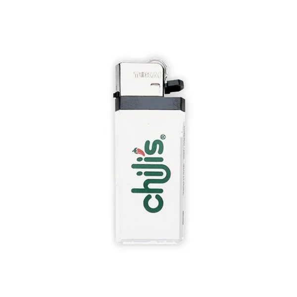 Encendedor Mini Tokai de plástico blanco tamaño compacto 6x2 cm con área para logotipo corporativo