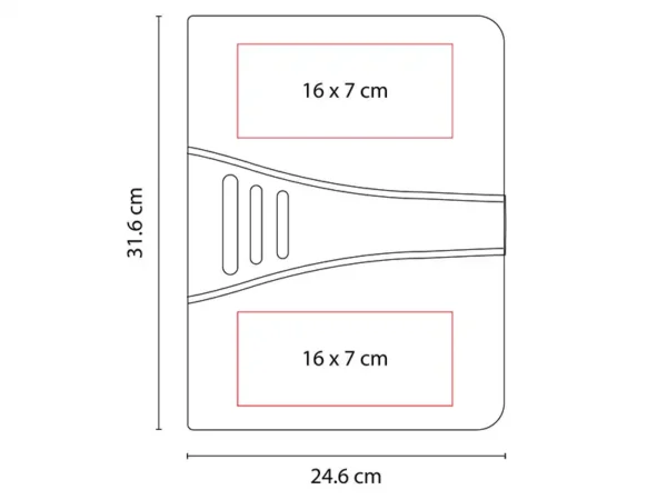 Carpeta Century de curpiel negro con elástico para bolígrafo y block de notas A4. Medidas