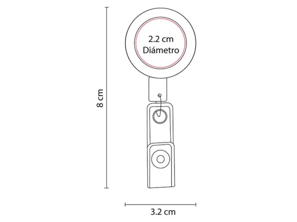 Portagafete Gauri metálico retráctil con caja de regalo individual para identificación corporativa Dot Factory