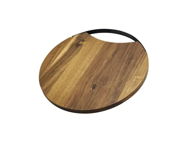 Tabla para Cortar Riseta - Tabla Redonda de Madera Acacia y Metal - Dot Factory