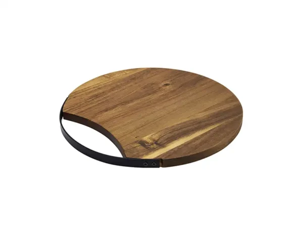 Tabla para Cortar Riseta - Tabla Redonda de Madera Acacia y Metal - Dot Factory