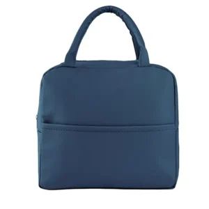 Lonchera Ottawa tipo curpiel color negro con bolsillo frontal