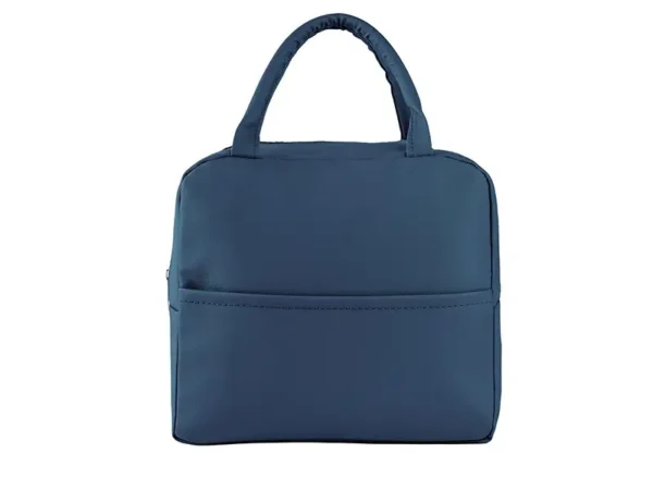 Lonchera Ottawa tipo curpiel color negro con bolsillo frontal