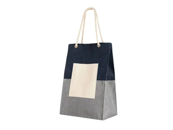 Bolsa Candy de Algodón Reciclado 38x42 cm - Azul/Beige/Rosa - Dot Factory