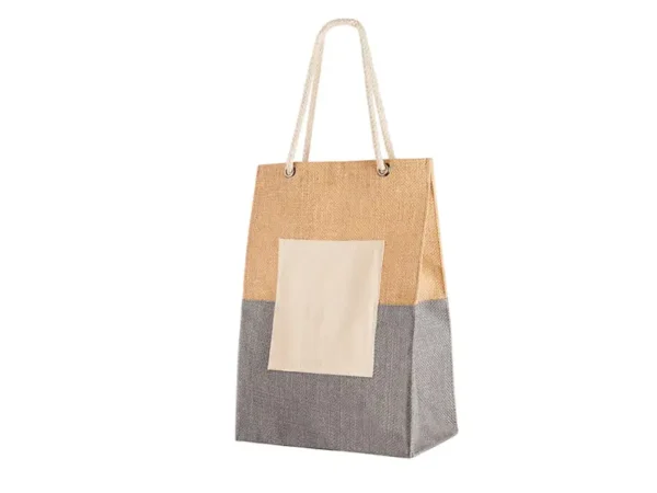 Bolsa Candy de Algodón Reciclado 38x42 cm - Azul/Beige/Rosa - Dot Factory