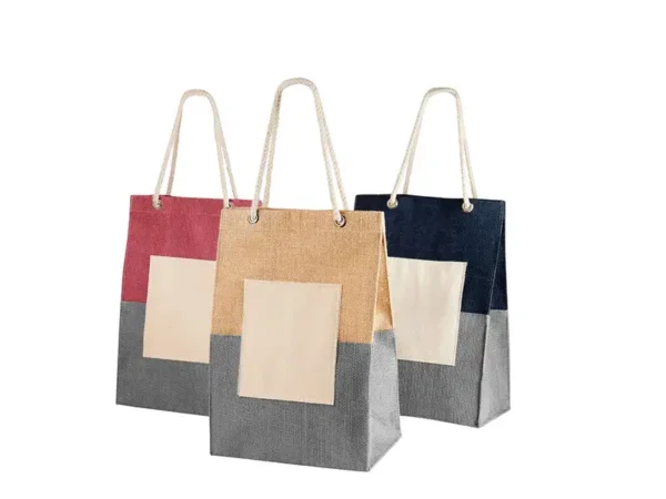 Bolsa Candy de Algodón Reciclado 38x42 cm - Azul/Beige/Rosa - Dot Factory