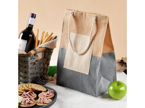 Bolsa Candy de Algodón Reciclado 38x42 cm - Azul/Beige/Rosa - Dot Factory