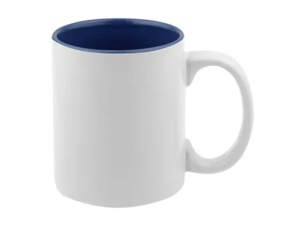 Taza Verona de cerámica blanca con interior de color y asa ergonómica para branding corporativo personalizado Dot Factory