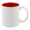 Taza Verona de cerámica blanca con interior de color y asa ergonómica para branding corporativo personalizado Dot Factory
