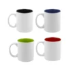 Taza Verona de cerámica blanca con interior de color y asa ergonómica para branding corporativo personalizado Dot Factory