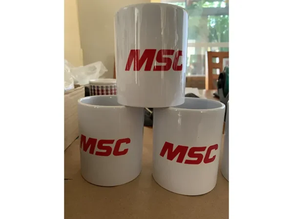 Taza Frisia de cerámica blanca de 11 Oz para café con impresión personalizada de logotipo Dot Factory