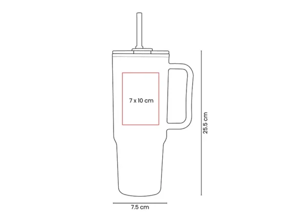 Termo Velik de Plástico con Doble Pared y Popote - 1130 ml - Dot Factory