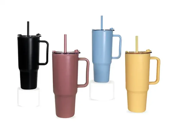 Termo Velik de Plástico con Doble Pared y Popote - 1130 ml - Dot Factory