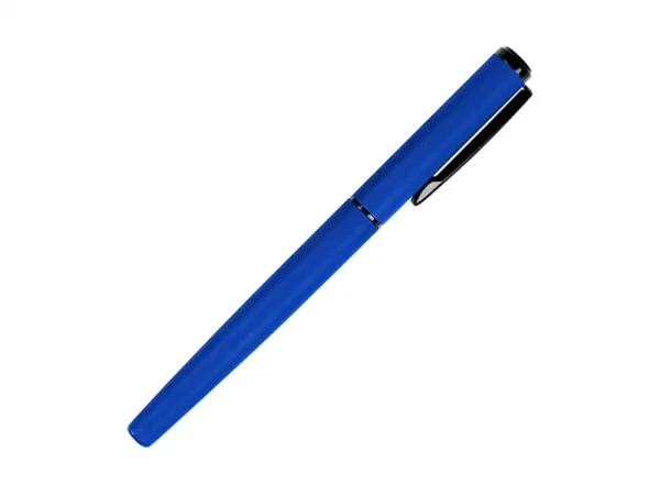 Boligrafo Albury metálico con tapón en estuche individual para regalos corporativos y bienvenida de personal.