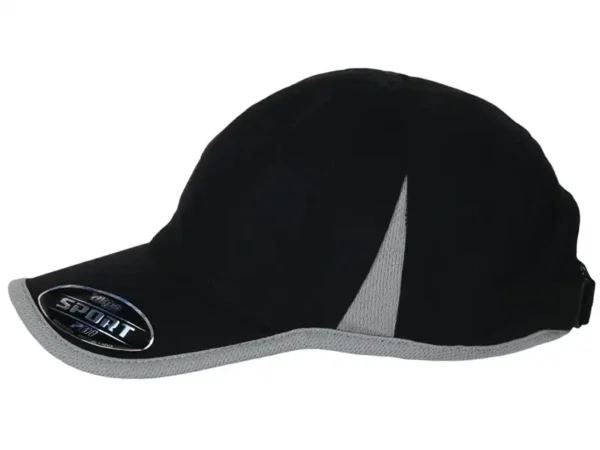 Gorra Sport deportiva de 6 gajos con respiraderos laterales de jersey y ajuste de velcro