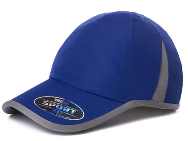 Gorra Sport deportiva de 6 gajos con respiraderos laterales de jersey y ajuste de velcro