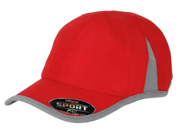Gorra Sport deportiva de 6 gajos con respiraderos laterales de jersey y ajuste de velcro