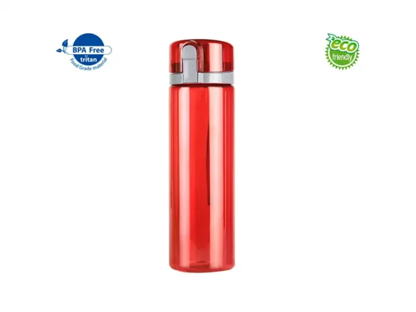 Cilindro Tritan de 700 ml con tapa de seguridad y correa para hidratación corporativa libre de BPA.