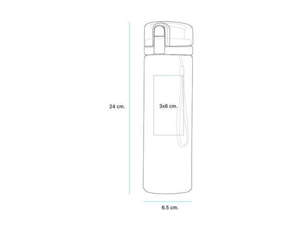 Cilindro Tritan de 700 ml con tapa de seguridad y correa para hidratación corporativa libre de BPA.