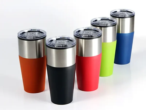 TERMO INOXIDABLE bi-tono de 500 ml con tapa de plástico resistente para kits corporativos.