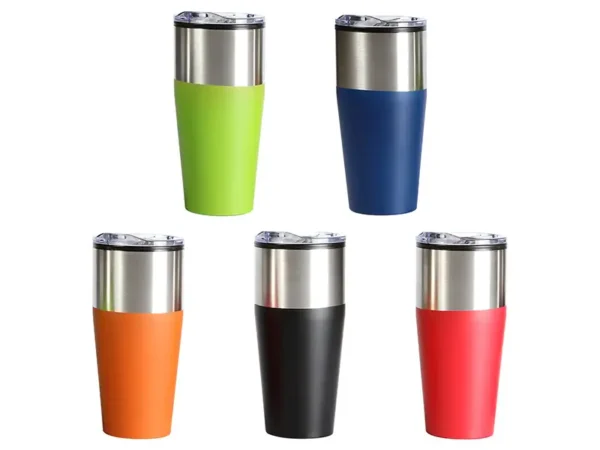 TERMO INOXIDABLE bi-tono de 500 ml con tapa de plástico resistente para kits corporativos.