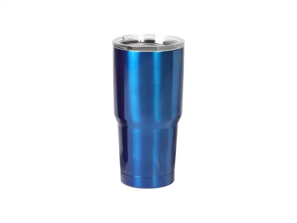 Termo De Acero V de doble pared en acero inoxidable con capacidad de 20 oz y tapa transparente.