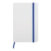 LIBRETA WHITE Libreta de pasta dura blanca con 80 hojas rayadas y cierre elástico de color para personalización