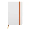 LIBRETA WHITE Libreta de pasta dura blanca con 80 hojas rayadas y cierre elástico de color para personalización