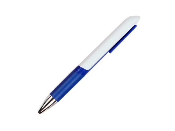 Bolígrafo de plástico Kord con mecanismo twist, agarre de goma y tinta azul para eventos corporativos en Querétaro.