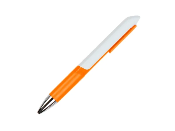 Bolígrafo de plástico Kord con mecanismo twist, agarre de goma y tinta azul para eventos corporativos en Querétaro.