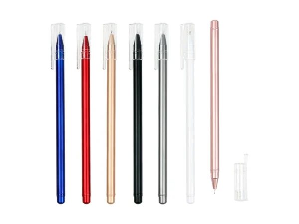 Bolígrafo de plástico Kiel con tapón transparente y tinta de gel negra para campañas masivas en Querétaro.