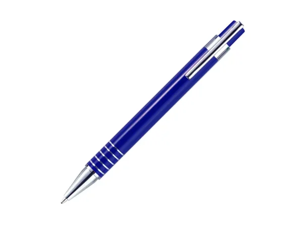 Bolígrafo Treviglio de aluminio con clip cromado y tinta azul para campañas promocionales en Querétaro.