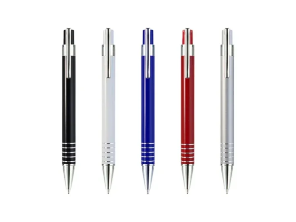 Bolígrafo Treviglio de aluminio con clip cromado y tinta azul para campañas promocionales en Querétaro.