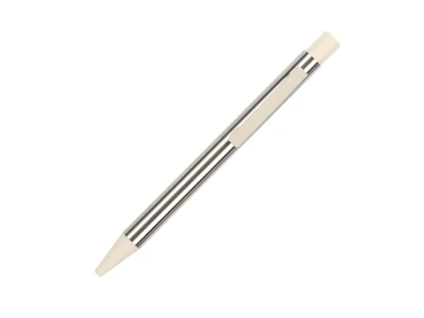 Bolígrafo Krems de acero inoxidable reciclado con grabado láser para eventos institucionales en Querétaro.